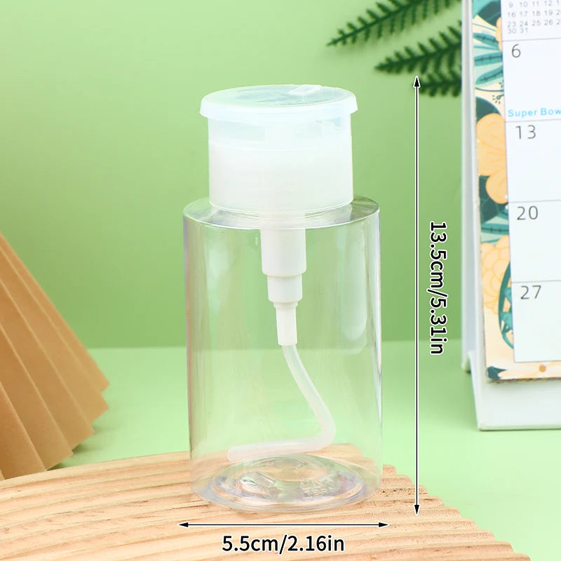 Refillable Press Pump Dispenser Bottle 100–300ml | Beauty & Nail Pump Dispenser Bottle QXL