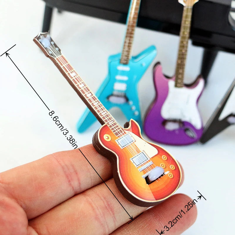 1:12 Scale Dollhouse Miniature Guitar | Musical Instrument Decor Dollhouse Miniature QXL