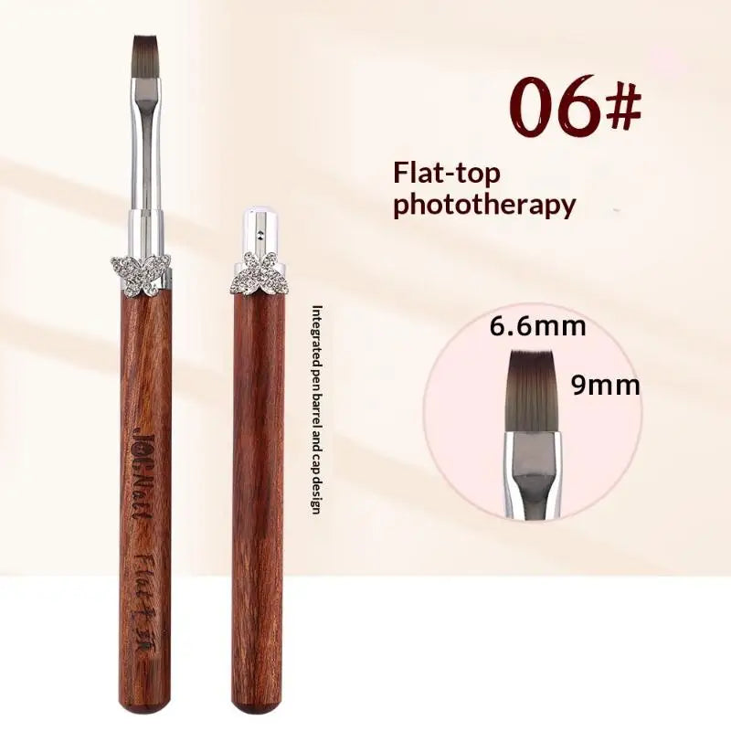 Nail Art Brush Sandalwood Handle UV Gel | Zircon Butterfly Nail Art Brush QXL 6