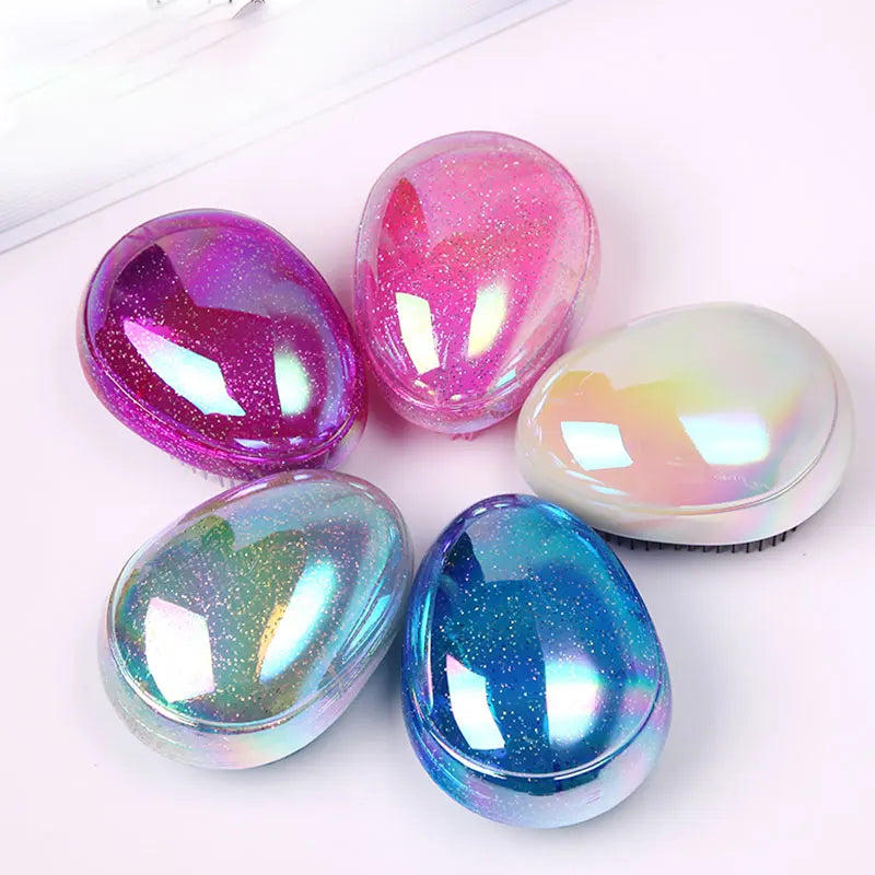 Egg-Shaped Marbling Detangling Hair Brush | Anti-Static Comb Detangling Hair Brush QXL