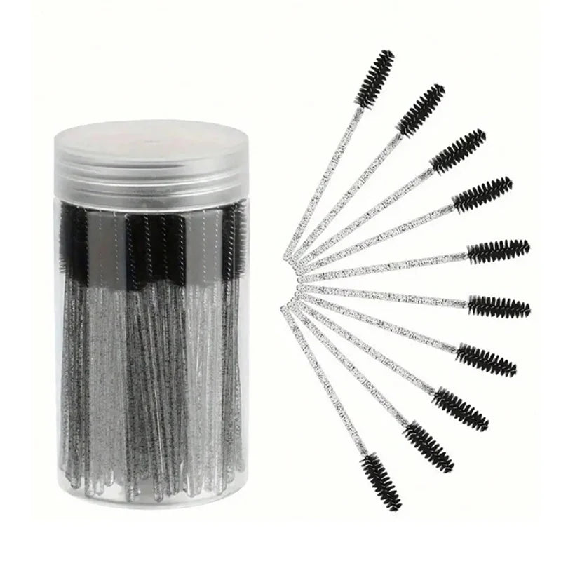50/100-Pack Disposable Spoolie Brushes & Mascara Wands for Lashes Disposable Spoolie Brushes QXL