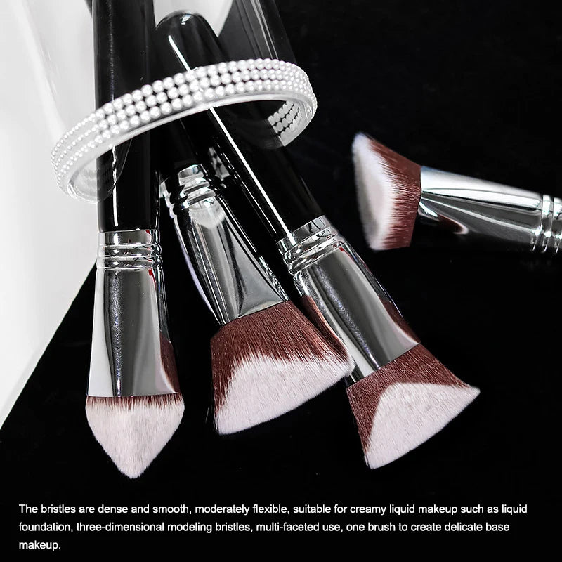 Large Angled Kabuki Foundation Brush | Vegan Synthetic Kabuki Foundation Brush QXL