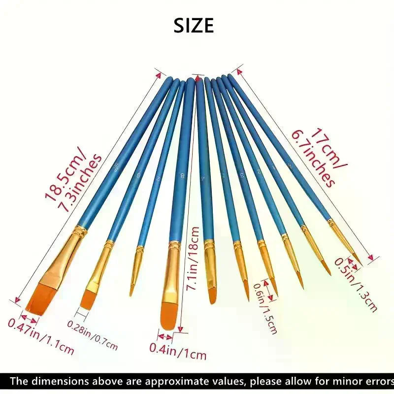 Professional Nylon Paint Brush Set – Art Kit for All Media Art Paint Brush Set QXL