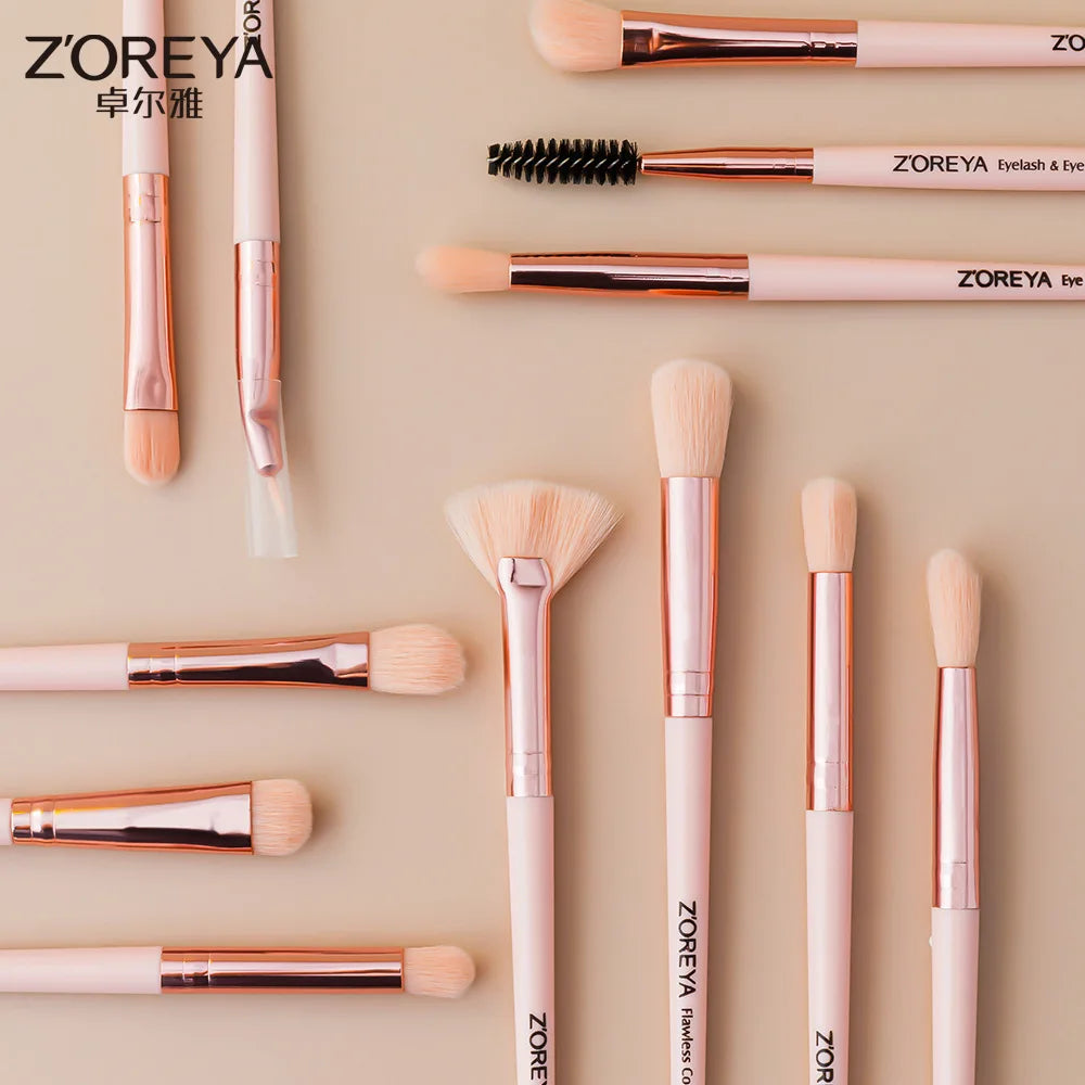 ZOREYA 12-Piece Eye Makeup Brush Set | Eyeshadow & Concealer Eye Makeup Brush Set QXL