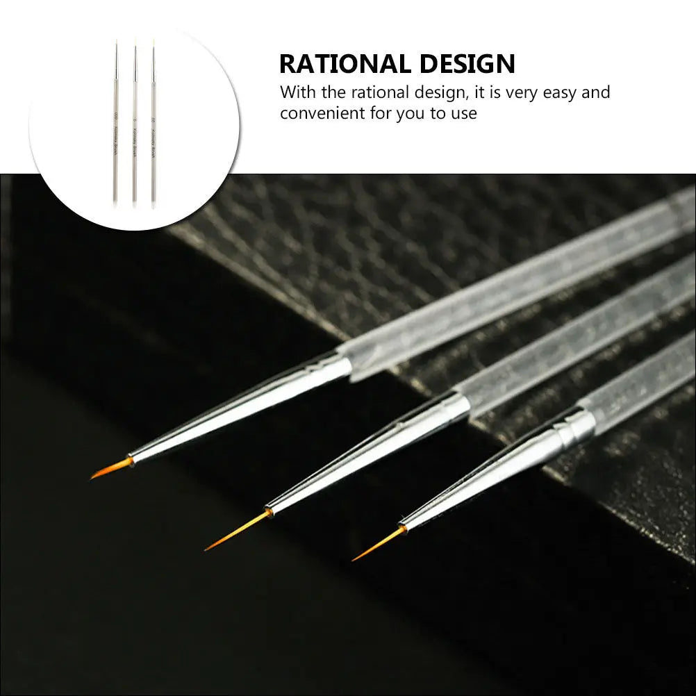 3-Pack Double-End Nail Art Drawing Pens | Acrylic Liner Set Nail Art Pen Set QXL