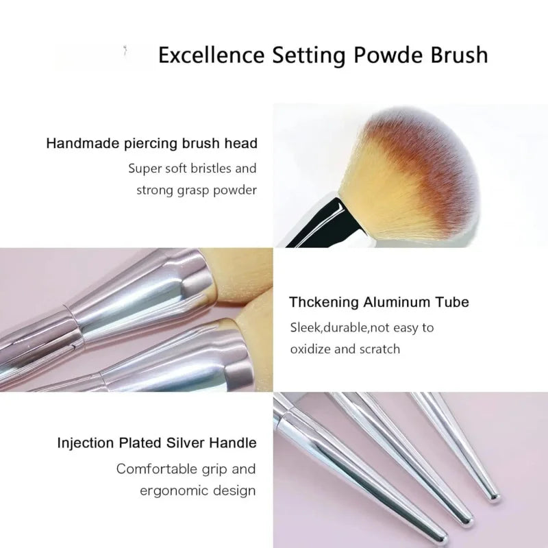 Large Ultra-Soft Synthetic Powder Brush | Blush & Setting Powder Powder Makeup Brush QXL