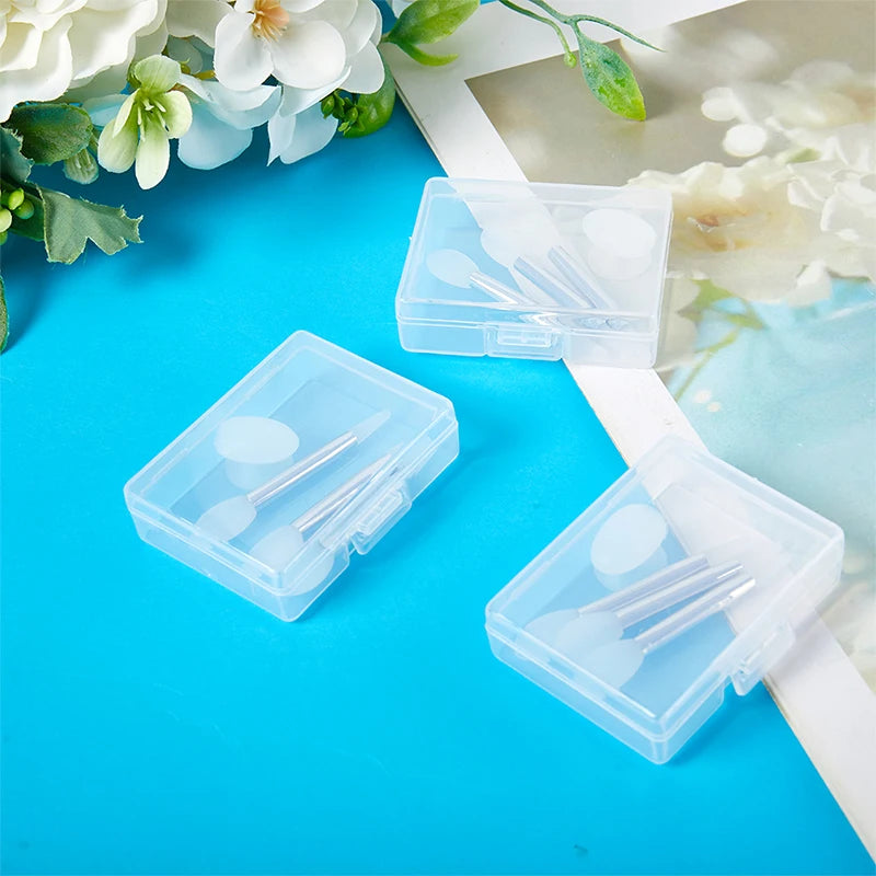 3-Pack Silicone Lip Mask Brush Set with Dust Cover & Storage Box Lip Makeup Brush QXL