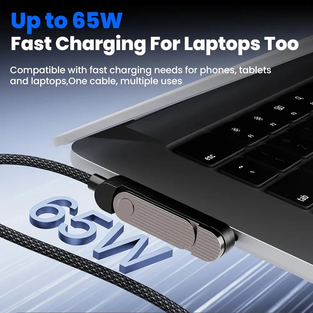 2-in-1 USB-C 240W Fast Charging Cable with Foldable Phone Stand Fast Charging Cable QXL