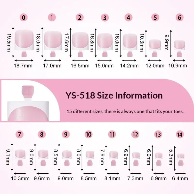 150-Pc Square Matte False Toe Nail Tips | Full Coverage False Toenail Tips QXL