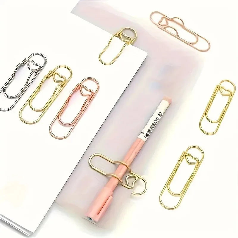 6-Pack Stainless Steel Notebook Clips with Pencil Holder Notebook Clip Set QXL