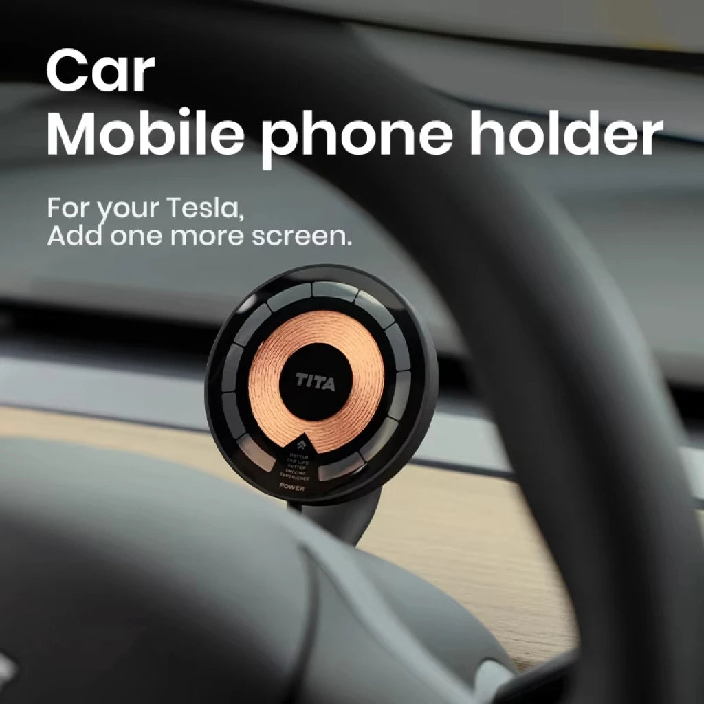 Magnetic Wireless Fast Charger Phone Holder – Tesla Model Y & 3 Car Phone Mount QXL
