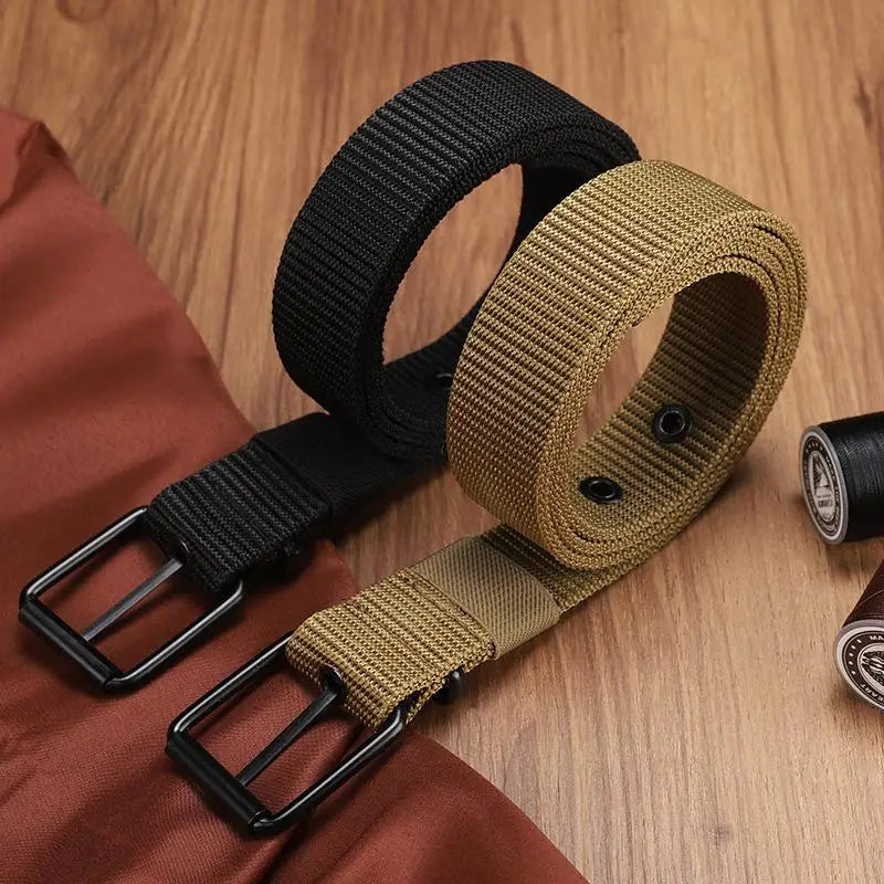 Unisex Canvas Eyelet Belt | Pin Buckle Jeans & Outdoor Belt Canvas Pin Buckle Belt QXL