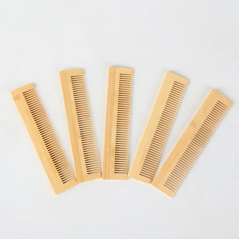 Bamboo Wooden Massage Hair Comb Set | 5 or 10 Piece Natural Wooden Hair Comb QXL 5Pcs
