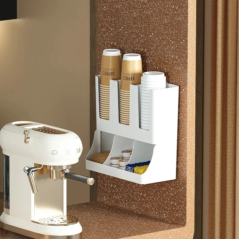 6-Compartment Coffee Cup & Condiment Organizer for Office Countertop Organizer QXL