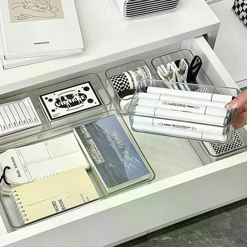 Stackable Acrylic Makeup Organizer | Adjustable Divider Trays Makeup Storage Organizer QXL