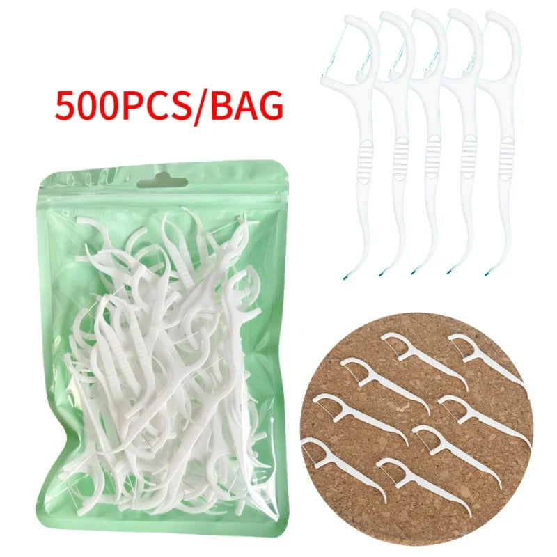 100-Pack Ultra-Fine Bow-Shaped Dental Floss Picks | Durable Dental Floss Picks QXL