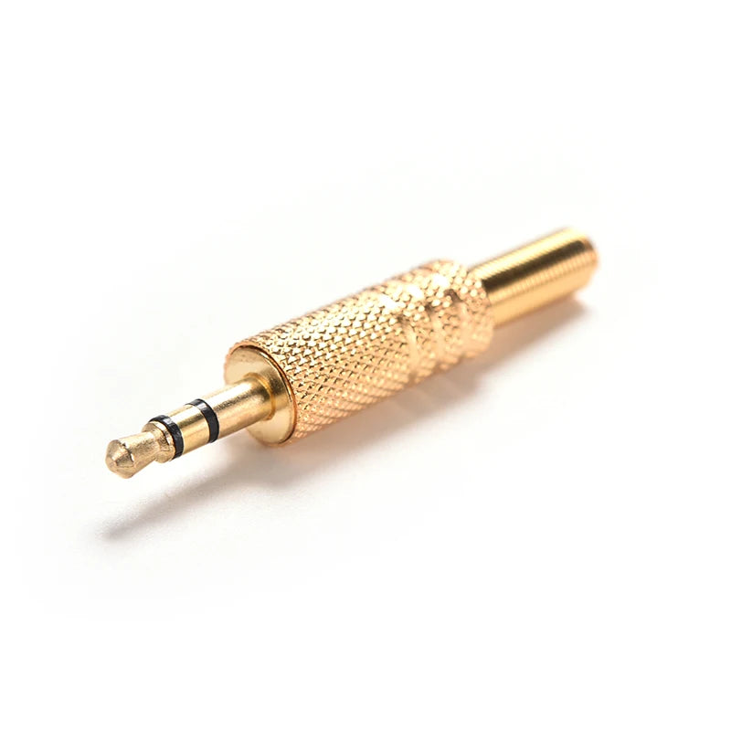 3.5mm Gold-Plated TRS Stereo Male Audio Jack Plug Connector Audio Jack Connector QXL 1pc