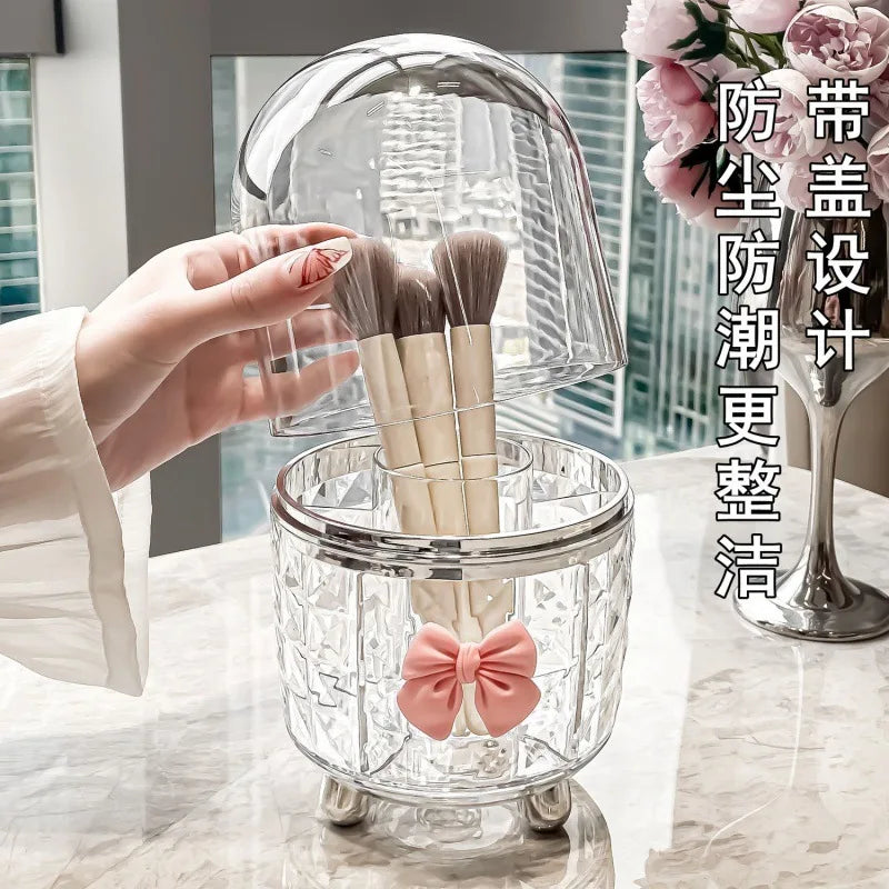 Rotating Dustproof Makeup Brush & Lipstick Organizer Makeup Storage Organizer QXL