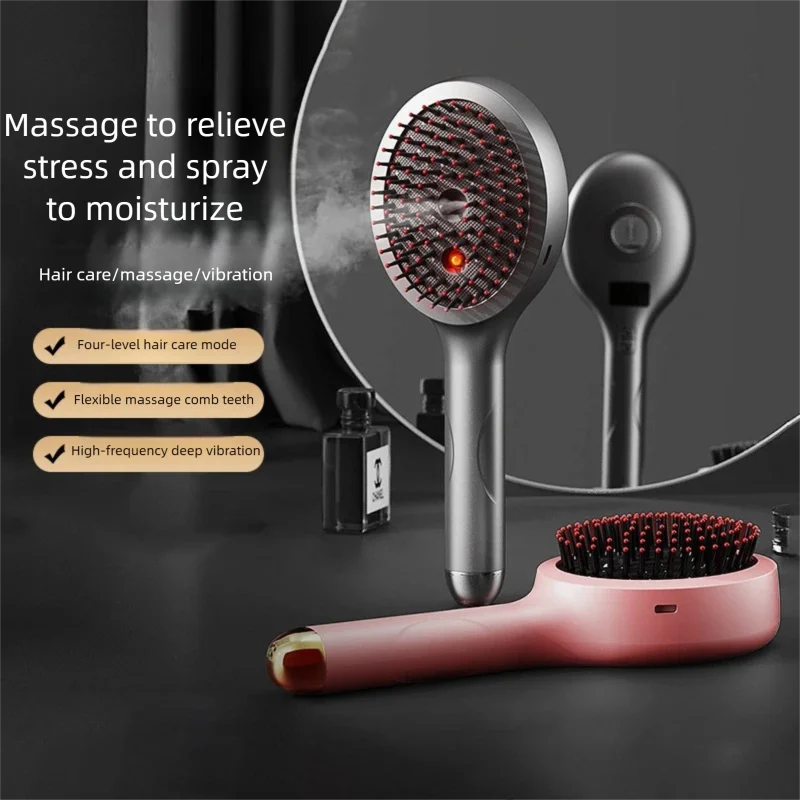 Electric Spray Massage Comb | Vibration & Red Light Hair Care Electric Spray Comb QXL