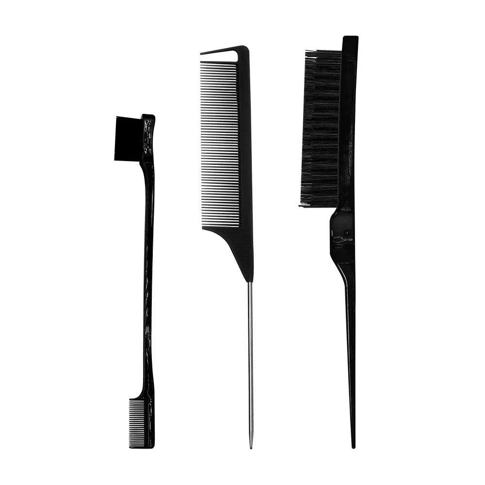 Pro Rat Tail Comb – Anti-Static Steel Pin Hair Styling Tool Rat Tail Comb QXL M12 Black-set1