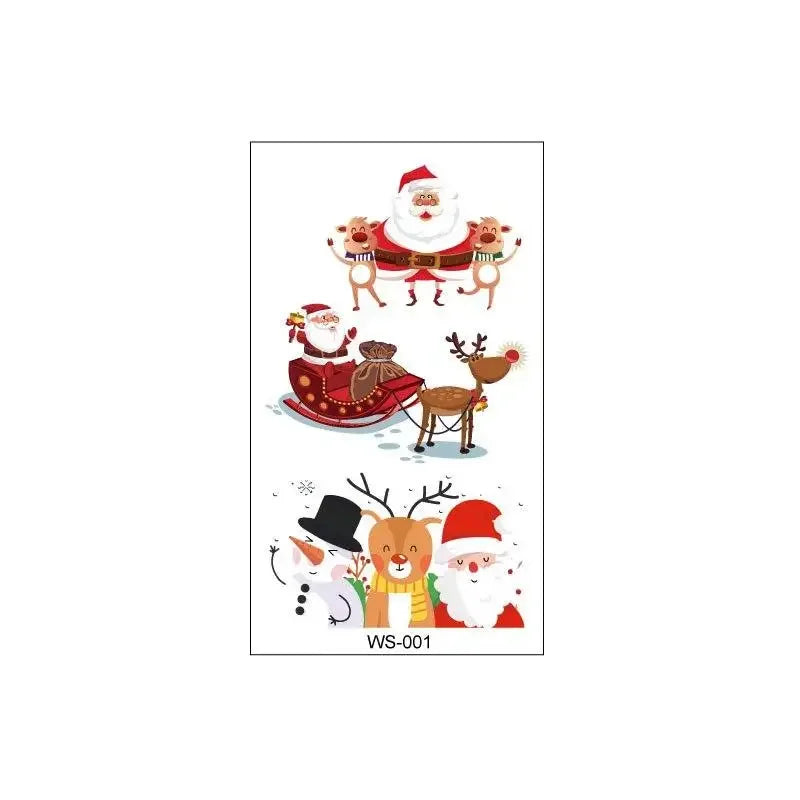 Christmas Temporary Tattoo Stickers for Kids | Glow Santa Temporary Tattoo Stickers QXL