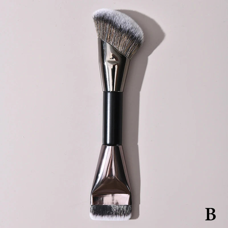 Double-Ended Makeup Brush – Powder, Blush & Contour Dual-End Makeup Brush QXL B