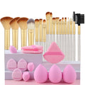 18-Piece Makeup Brush Set with Bag | Soft Synthetic Brushes Makeup Brush Set QXL 18CP-12PK