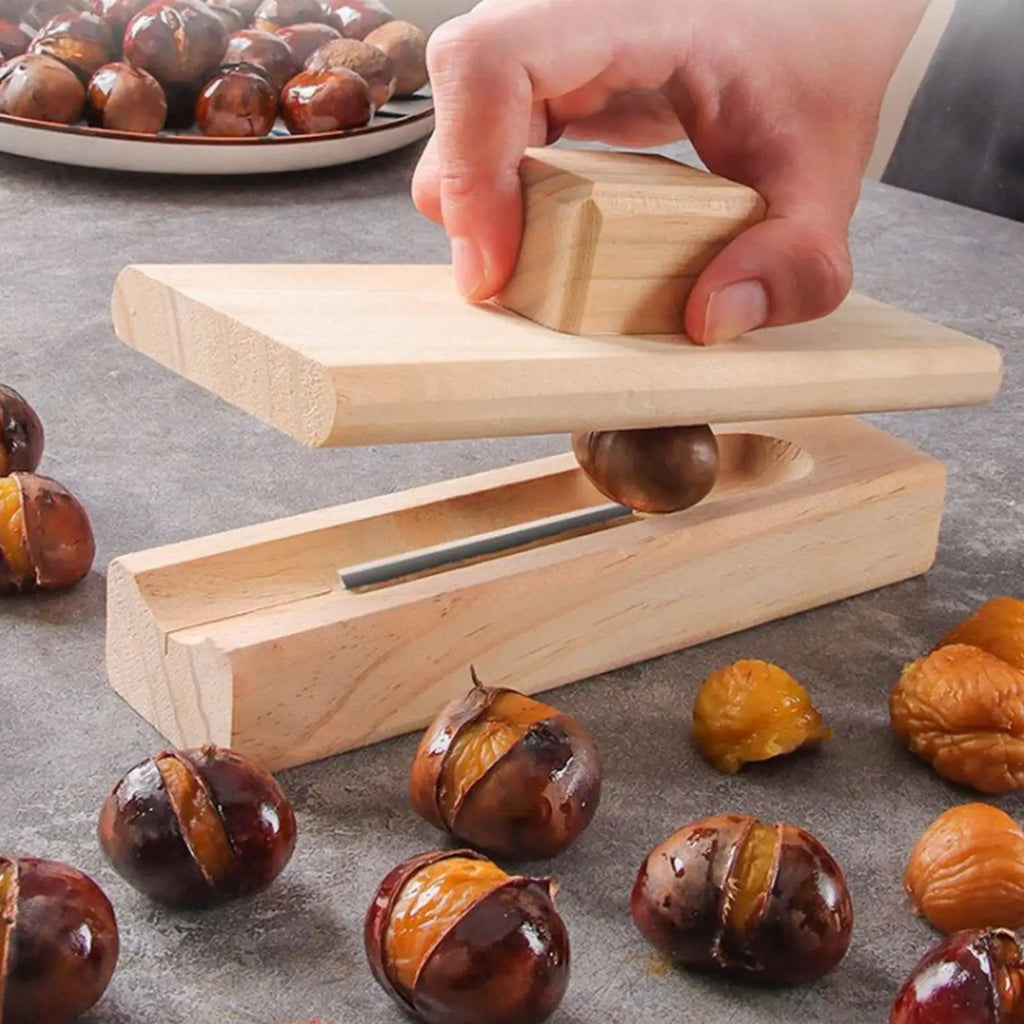 Heavy-Duty Wooden Nut Cracker & Chestnut Opener Tool Nut Cracker Tool QXL
