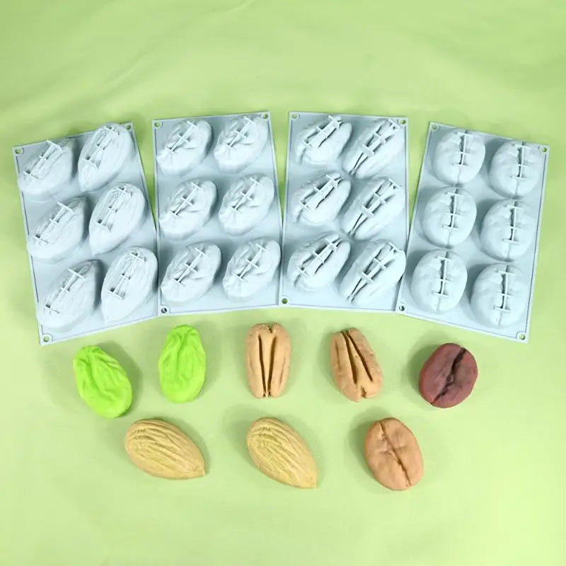 Nut-Shaped Silicone Molds – Almond Pistachio Walnut Bakeware Silicone Baking Mold QXL