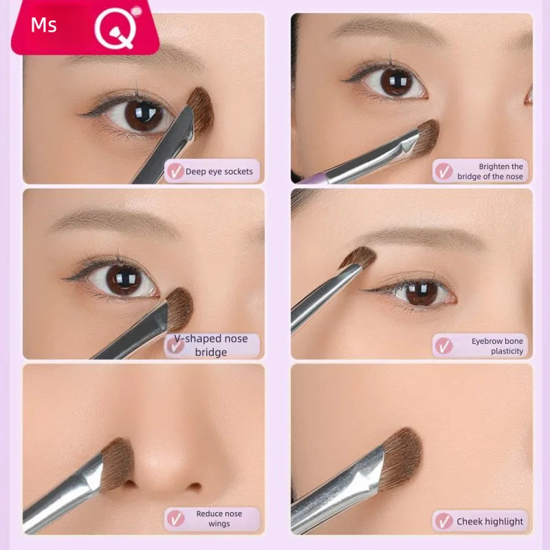MSQ Horsehair Nose Contour Brush | Precision Shadow Sculpting Nose Contour Brush QXL