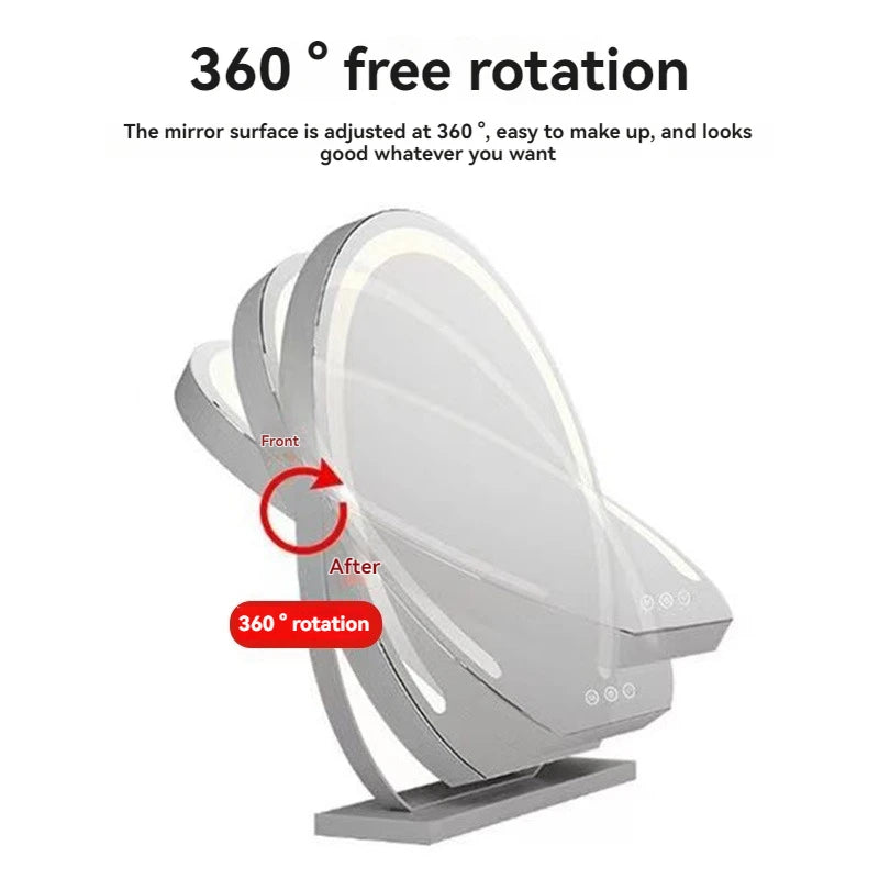 LED Half-Circle Lighted Makeup Mirror | Touch Control Vanity Lighted Vanity Mirror QXL