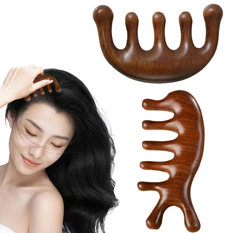 Sandalwood Massage Comb | Scalp & Body Massager Tool Scalp Massage Comb QXL