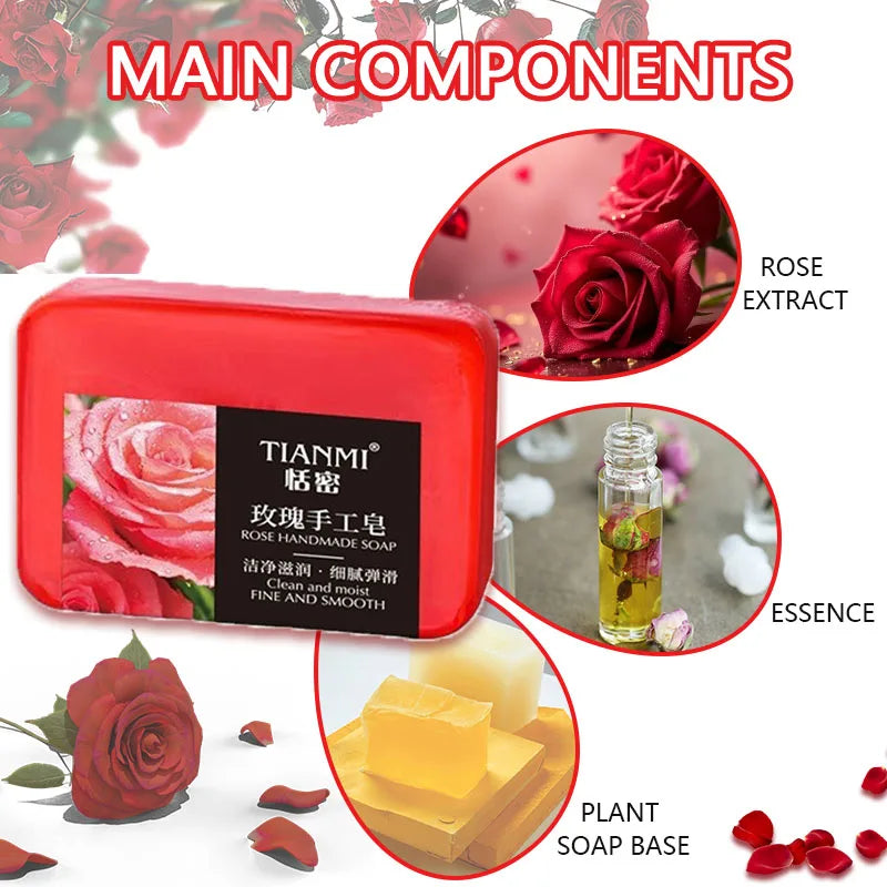 Rose Essential Oil Soap – Cleansing, Moisturizing & Fragrant Bar Soap QXL