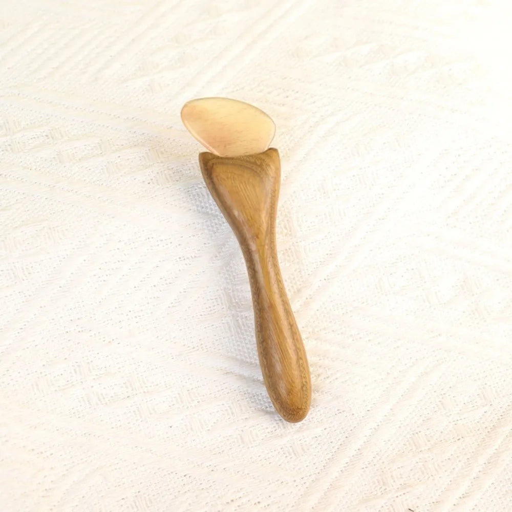 Sandalwood Goat Horn Gua Sha Massage Stick | Face & Neck Gua Sha Massage Tool QXL 1