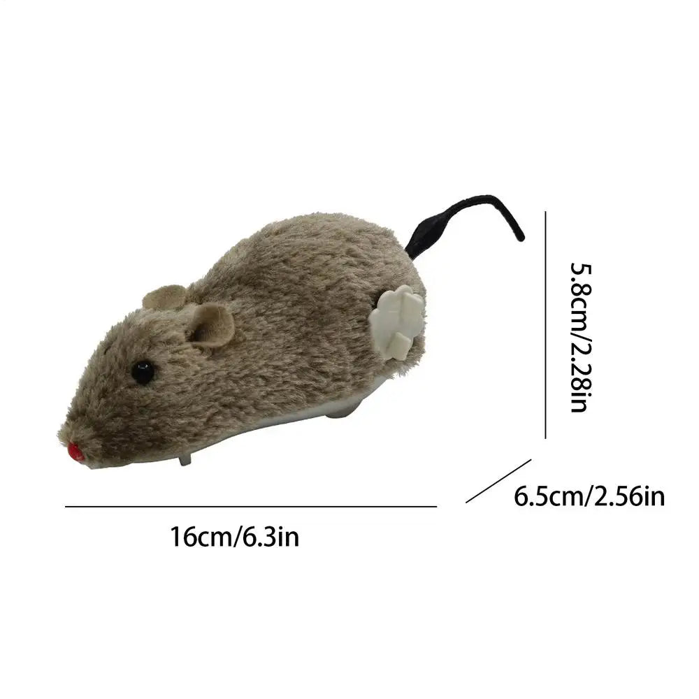 Wind-Up Plush Mouse Cat Toy | Interactive Kitten Chasing Toy Interactive Cat Toy QXL 1pcs random color