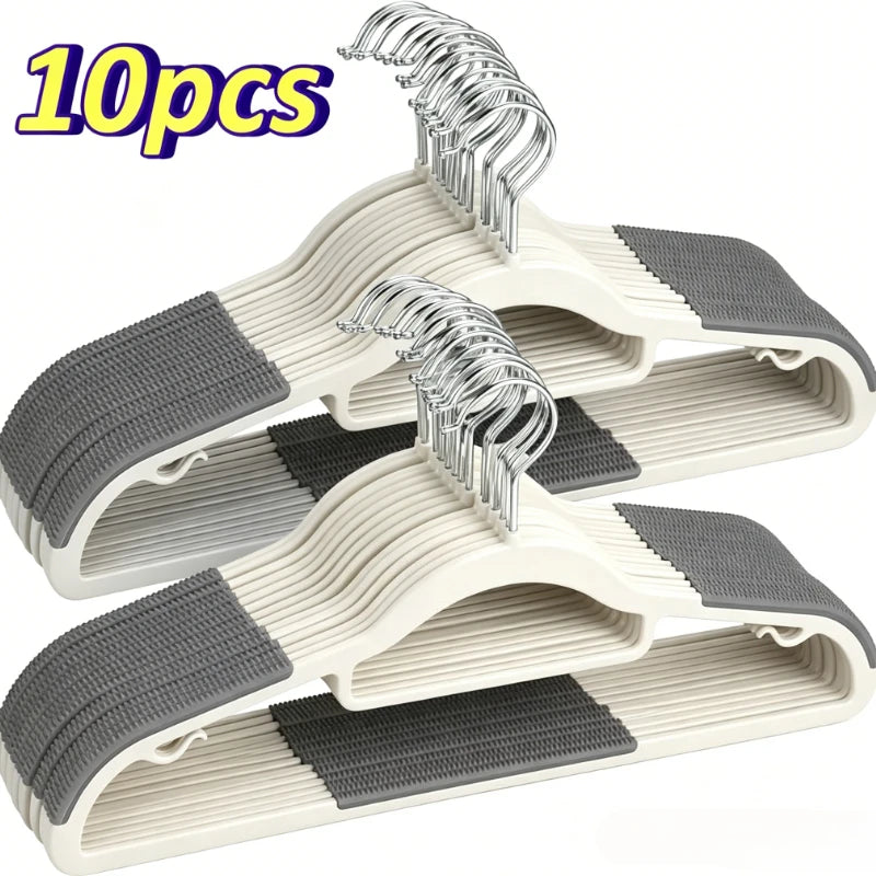 10-Pack Non-Slip Space-Saving Coat Hangers | 360° Swivel Hook Closet Coat Hangers QXL