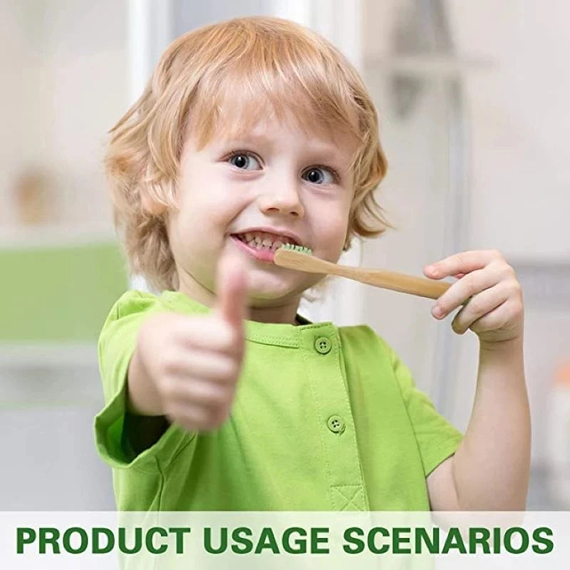 100-Pack Kids Bamboo Toothbrushes | Soft BPA-Free, 10 Colors Kids Bamboo Toothbrush QXL