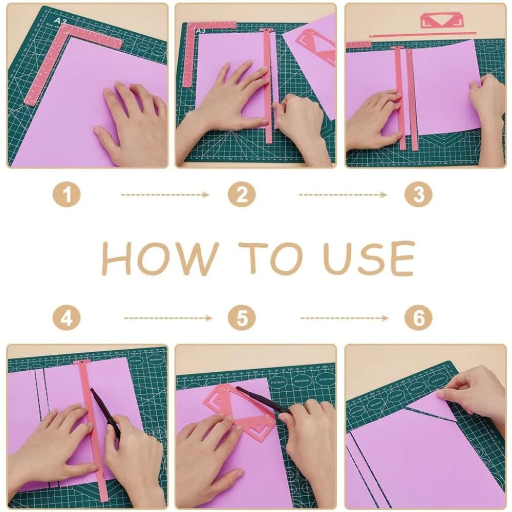 18-Piece Acrylic Bookbinding Tool Set | T-Rulers & Cover Guides Bookbinding Tool Set QXL