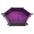 Foldable PU Leather Hexagon Dice Tray | Tabletop Game Tray Dice Rolling Tray QXL 24 Purple