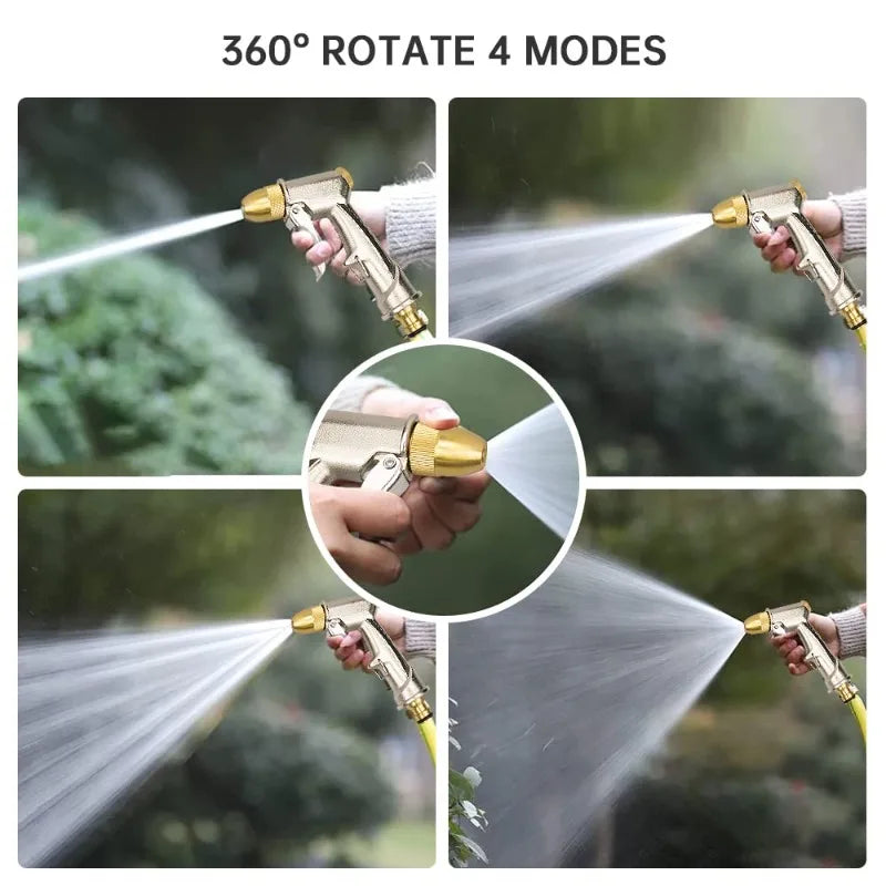 High-Pressure Garden Hose Spray Gun | 4-Mode Zinc Nozzle Garden Hose Spray Gun QXL