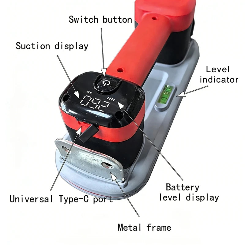 Electric Vacuum Suction Cup 300kg | LED Display & Auto Refill Vacuum Suction Cup QXL