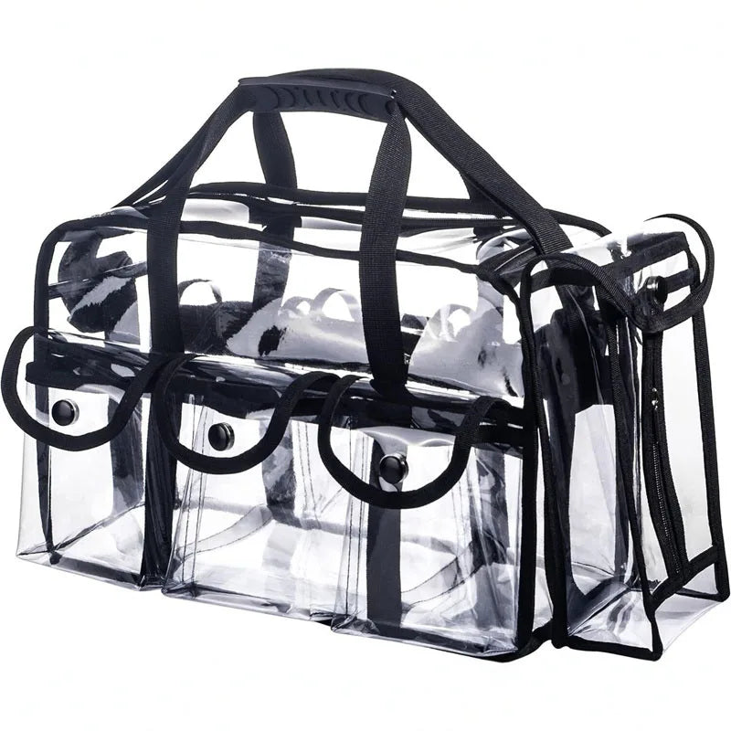 Large Clear Makeup Bag | Travel Cosmetic Organizer & Shoulder Bag Cosmetic Organizer Bag QXL
