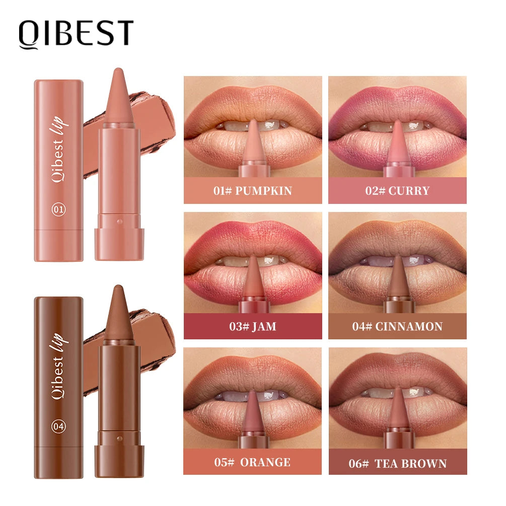 QIBEST Matte Nude Lip Liner | Waterproof Long-Lasting Lip Stain Matte Lip Liner QXL
