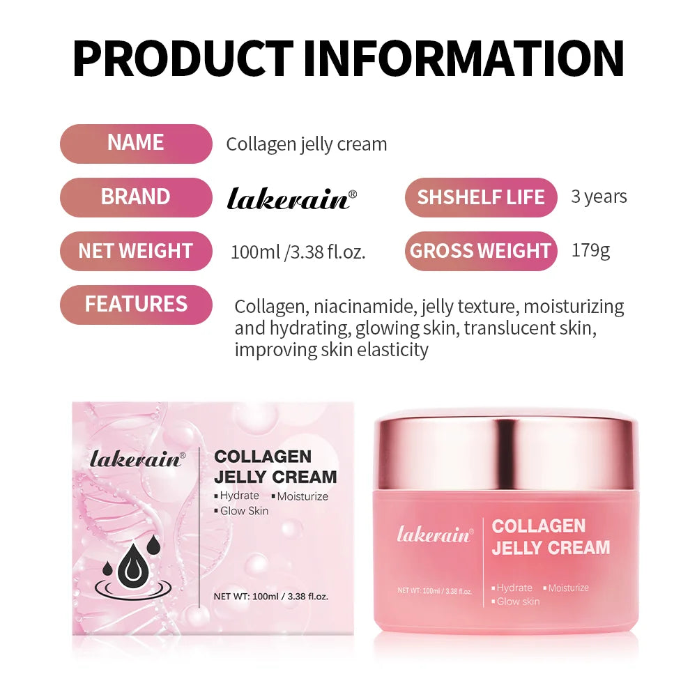 Collagen Jelly Face Cream with Niacinamide 100ml | Firming Gel Face Moisturizing Cream QXL