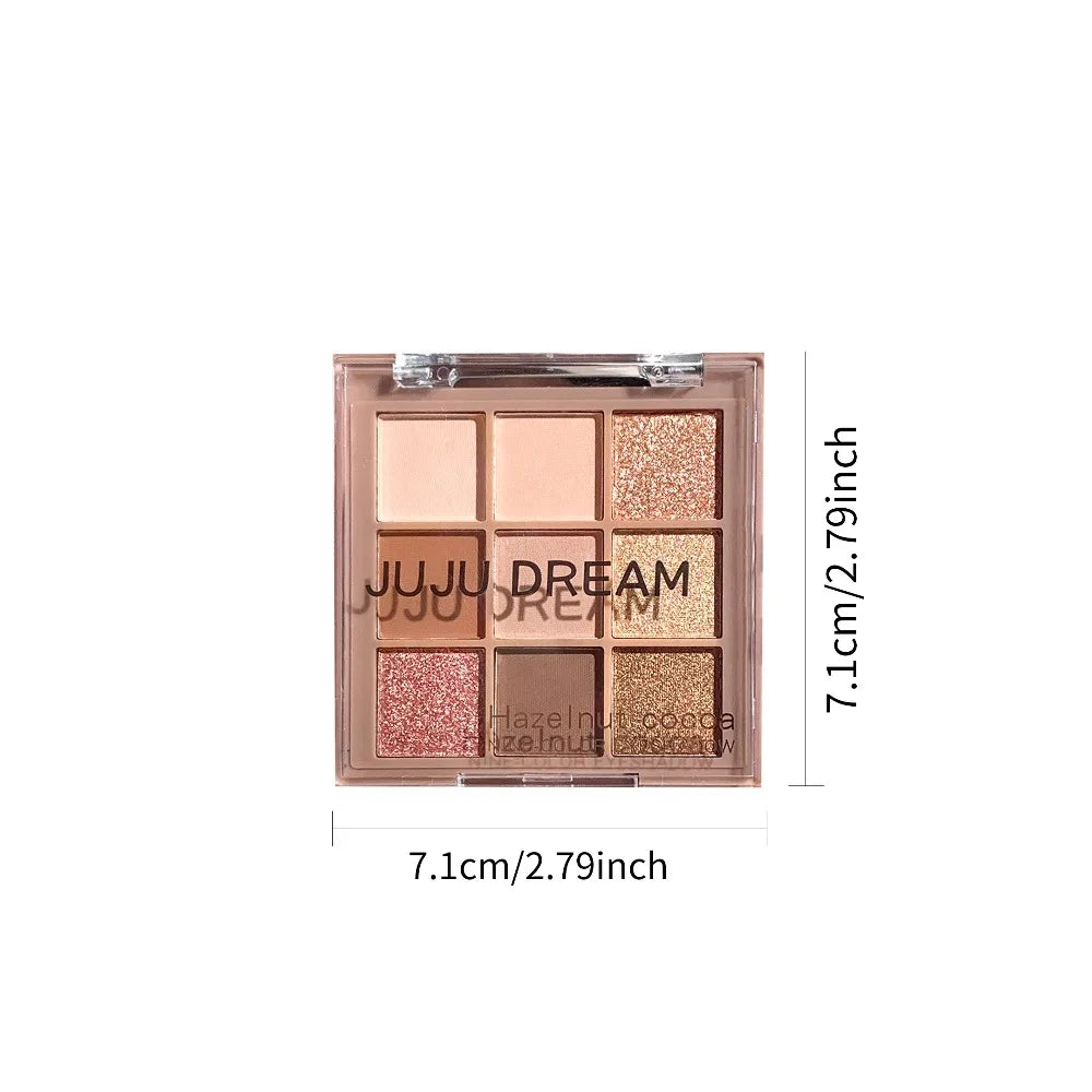 9-Color Nude Eyeshadow Palette | Matte Shimmer Cocoa Korean Eyeshadow Palette QXL