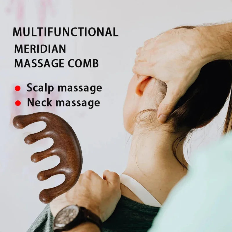 Sandalwood Massage Comb | Scalp & Body Massager Tool Scalp Massage Comb QXL