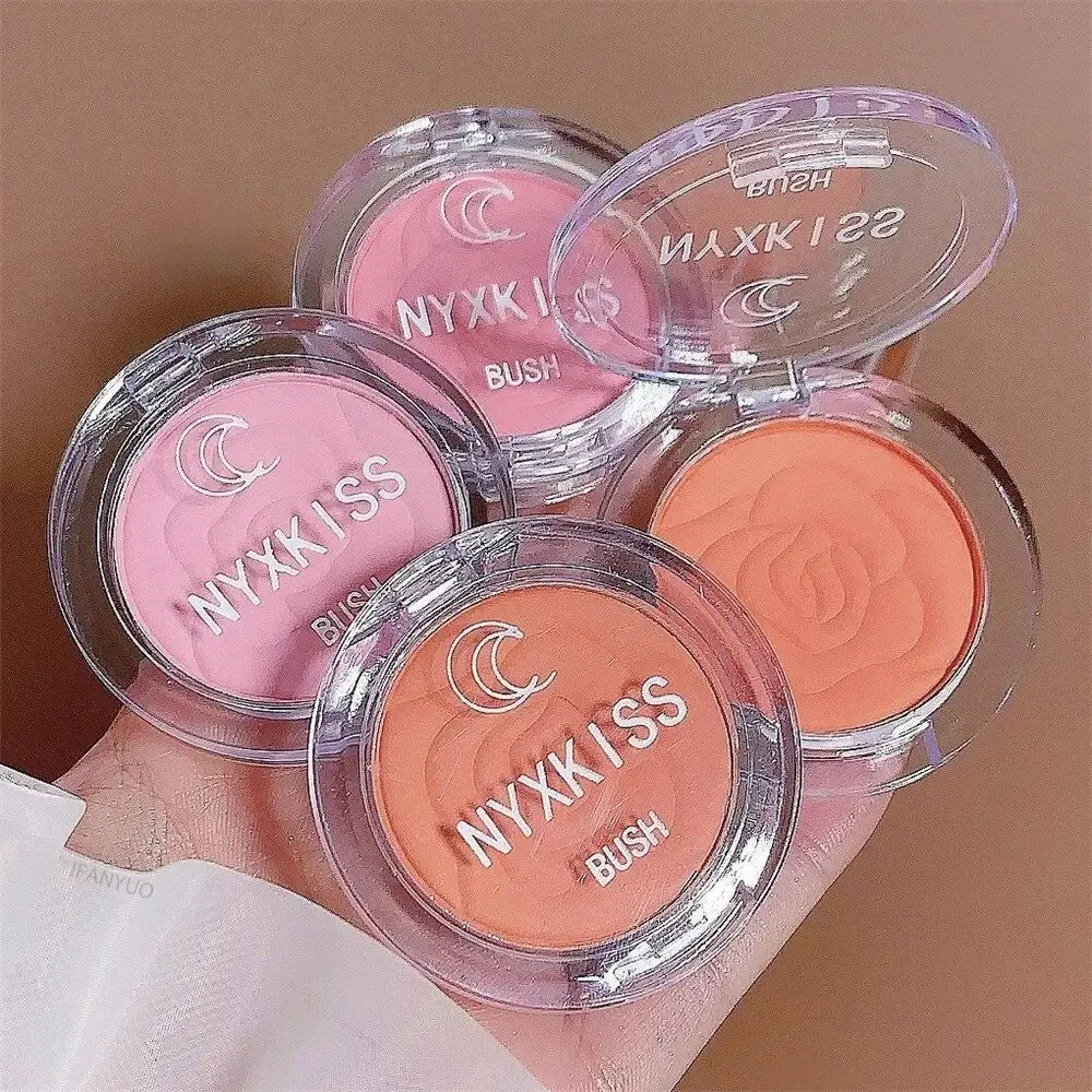 Embossed Petals Matte Blush | Peach Pink & Orange Tint Face Blush Compact QXL