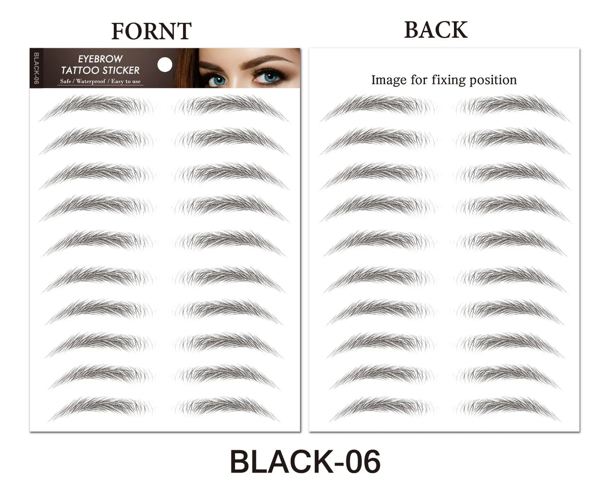 6D Hair-Like Eyebrow Tattoo Stickers | Water Transfer, Long Lasting Eyebrow Tattoo Stickers QXL 06