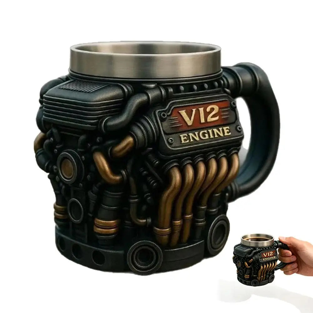 V12 Engine Block Coffee Mug | Unique Car Lover Gift Novelty Coffee Mug QXL 1PCS 200ml