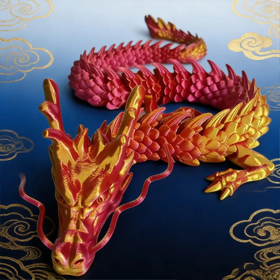 Giant 3D Printed Dragon Statue 90cm – Articulated Collectible Collectible Figurine QXL 90cm-Red Dragon Other